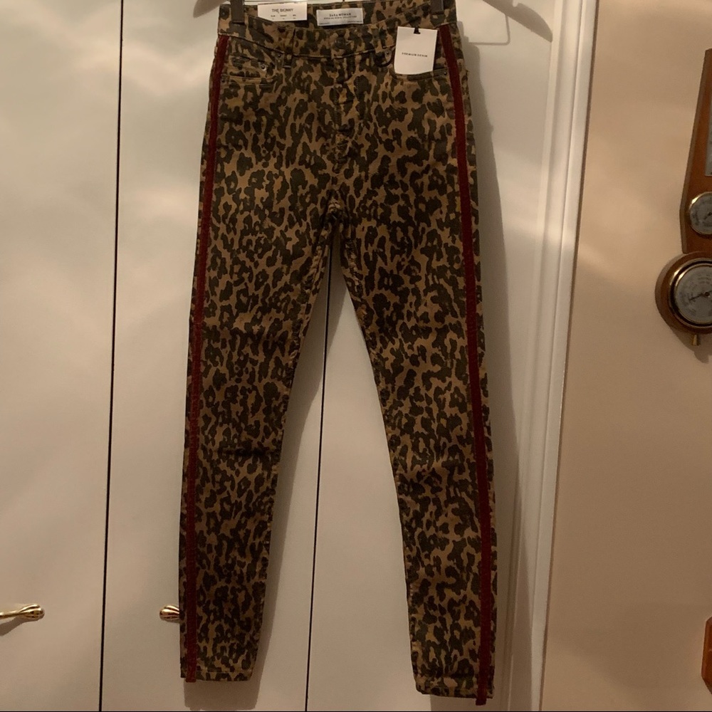 Zara Premium Denim Collection Leopard Print Jeans - NWT